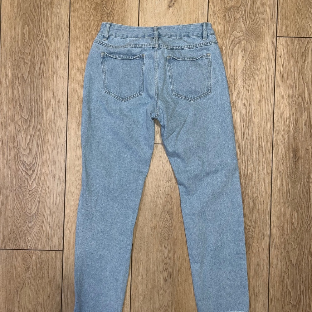 SHEIN - Women's Light Blue Distressed Jean's - Picture 3 of 4